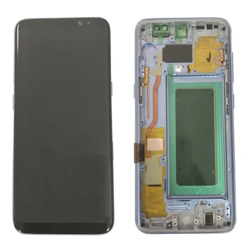 SAMSUNG Galaxy S8 G950 G950F LCD Displejs, Touch Screen Digitizer Nomaiņa SAMSUNG S8 Plus G955 G955F LCD ar Rāmi