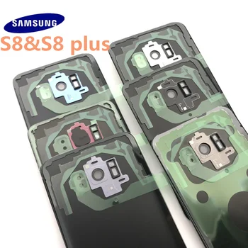 Samsung Galaxy S8 G950 S8 plus G955 Akumulatoru Atpakaļ Vāciņu Durvju Mājokļu Nomaiņa Remonta Daļas + auss Kameru Stikla Lēcas Rāmja