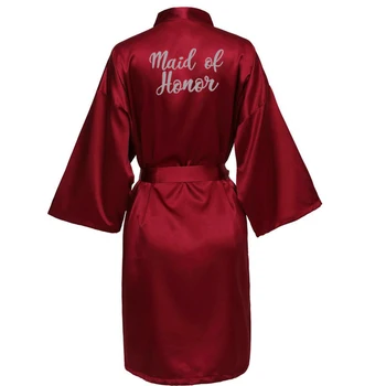 Satīna Kimono Drēbes Jaunas Ielidošanas rītasvārki Sievietēm Drukāt Līgavas Tērpu Sexy Sleepwear Nightdress Nightie Plus Lieluma