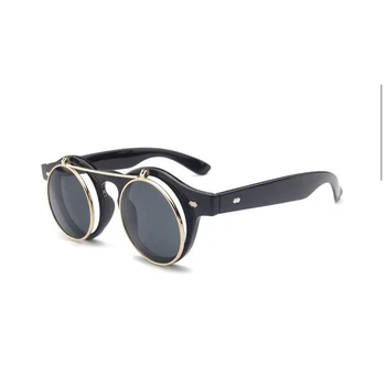 Saulesbrilles sieviešu Vintage Steampunk Brilles Klipu saulesbrilles Retro Flip Up Brilles Gothic Briļļu Punk vīriešu Brilles Oculos
