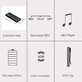 Savetek Jaunu Mini Clip USB Pen 8GB Balss Aktivizēta Digitālā Audio Voice Recorder Mp3 Atskaņotājs Non-stop 50hours Ierakstu Mazumtirdzniecības Kastē