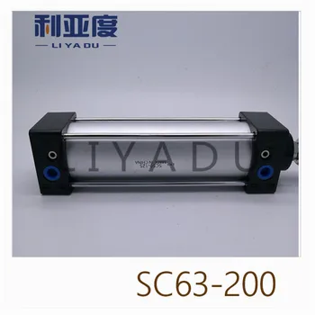 SC63*200 Stienis alumīnija sakausējuma standarta cilindru SC63X200 pneimatiskie komponenti 63mm Nesa 200mm Gājiens