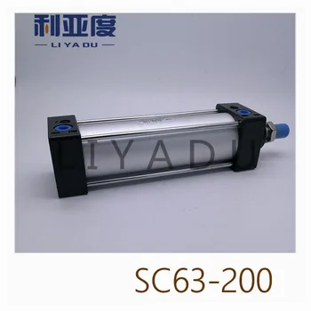 SC63*200 Stienis alumīnija sakausējuma standarta cilindru SC63X200 pneimatiskie komponenti 63mm Nesa 200mm Gājiens
