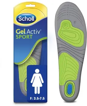 Scholl Gel Aktīva sporta sievietes Ortopēdiskās Zolītes Pēdas Zoles Spilventiņu, lai ne-ādas ikdienas dzīvoklis kurpes, zābaki, čības Komfortu Non-slip