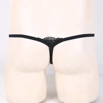 Seksīgi Bikini, Sandales Vīriešu Peldkostīms Mežģīņu T-atpakaļ Biksītes Izspiesties Maisiņš G-StringThong Apakšveļa Geju Apakšveļa Redzēt Cauri Sandales Sleepwear
