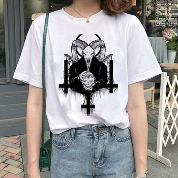 Sieviete Tshirts Sātana Dēmonu Nāves Baiso Ļaunumu Satanism Grim Reaper T-krekls Top Tee Kreklu Vintage Apģērbs T-kreklu Harajuku T Krekls