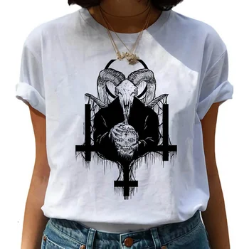 Sieviete Tshirts Sātana Dēmonu Nāves Baiso Ļaunumu Satanism Grim Reaper T-krekls Top Tee Kreklu Vintage Apģērbs T-kreklu Harajuku T Krekls