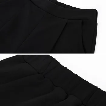 Sievietēm melnā elpojošs bikses plānas gadījuma bikses izmērs zīmuli bikšu Joggers Gadījuma Baggy Augstās Jostasvietas Bikses Femme Pantalon Mujer