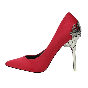 Sieviešu augstpapēžu kurpes 10cm Kāzu Kurpes Norādīja Toe Sieviešu Sarkanā krāsā Līgavas Kurpes attvaicētājs papēži, papēži balts