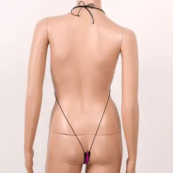 Sieviešu Erotiskā Teddies Vasaras Catsuit Spīdīga Metāla Apakšveļa T-Atpakaļ Māšele Dāmas Backless Mini Mikro String Kaķene Monokini