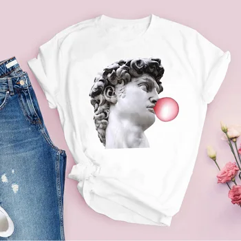 Sieviešu Grafiskais Estētisko Glezniecības Mākslas Camisas Mujer 90s Karikatūra Izdrukāt Topi Dāmu t-veida, Apģērba, Sieviešu T Krekls, Sieviešu T-Krekls