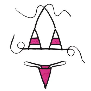Sieviešu Mikro Bikini, Peldkostīmi Apakšveļa Divi Gabali Peldēties Uzvalku Pavada Kakla Bikini Krūšturis Top, ar G-String, Bikini Bottom Peldkostīmi