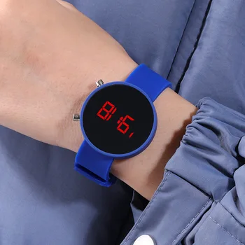 Sieviešu Pulksteņi Ciparu LED Elektronisko Pulksteņu Vīriešiem, Bērniem, Gold Dial Silikona Watchband Modes Sporta Rokas pulksteni reloj mujer