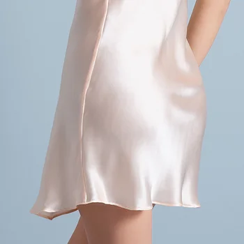 Sieviešu Vasaras Hangzhou Īsta Zīda Nightgowns Sexy Mežģīņu Piedurknēm Siksniņa Dāmas Nightdress Sleepwear Naktsveļu Sieviešu Bedgown