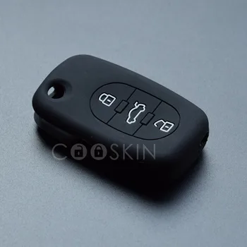 Silikona Gumijas auto atslēgu fob, ja vāks uzstādīts Audi A2 A3 A4 A6 A8 TT 2 3 VECĀS pogas flip locīšanas tālvadības atslēgu 10pcs/daudz