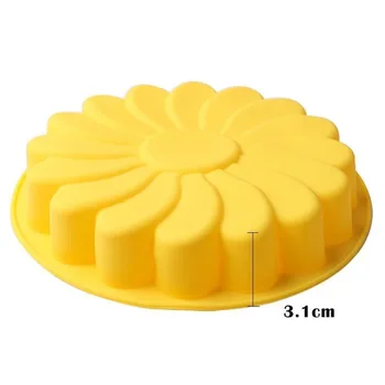 Silikona Kūku Veidnē Vienu Ziedu DIY Cepot Kūka Panna Saule Ziedu Pieniņš Pelējuma FDA Kvalitātes H065