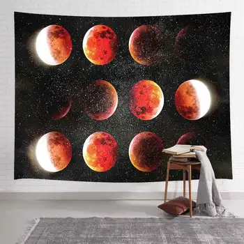 Simsant Mēness Zvaigznājus Gobelēns Galaxy Eclipse Sienas Karājas Gobelēni, lai Dzīvojamā Istaba Guļamistaba Kopmītnes Mājas Segu Dekori