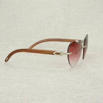 Sirds Formas bez apmales Koka Saulesbrilles Vīriešiem Dabas Melns Balts Buffalo Ragu Gafas Brilles Āra Kluba Briļļu Rāmji Oculos