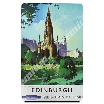 Skotijas suvenīru magnēts vintage tūrisma plakāts