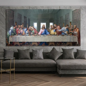 Slavenā Leonardo Da Vinči Pēdējo Vakariņu Eļļas Glezna uz Audekla Plakāti un Izdrukas Sienas Art Attēlus Dzīvojamā Istaba Dekori
