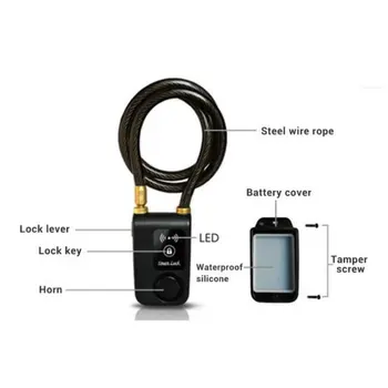 Slēdzeni Bluetooth Saprātīga Phone Kontroles Smart Alarm Anti Theft Ķēdes Ūdensizturīgs 110dB Signalizācijas Slēdzeni Āra