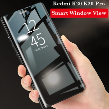 Smart Mirror Apskatīt Flip Case For Xiaomi 11 5G POCO X3 Nfc M3 MI 10T CC9 Pro, Ņemiet vērā, 10 lite Redmi, Ņemiet vērā, 8T 9S K20 Gadījumā Ādas Vāks
