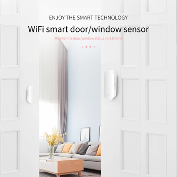 Smart WiFi Durvju Sensors, Durvju Logu Atvērtu Detektoru Mājas Drošības Paziņojums Brīdinājumi Tuya APP Saderīgs Ar Alexa, Google Home