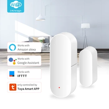 Smart WiFi Durvju Sensors, Durvju Logu Atvērtu Detektoru Mājas Drošības Paziņojums Brīdinājumi Tuya APP Saderīgs Ar Alexa, Google Home