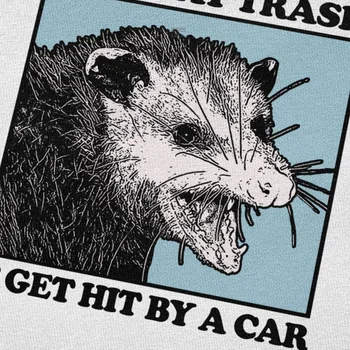 Smieklīgi Pieņemsim Ēst Trash Get Hit Ar Auto, T Kreklu apdruka Vīriešu Kokvilnas possum mīļotājiem t-veida Topi Īsām Piedurknēm Drukāts Jenots T Drēbes