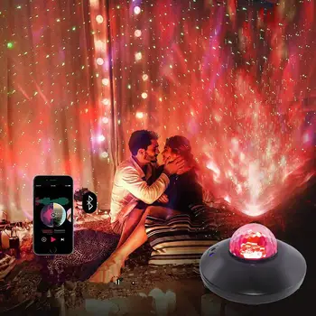 SOLLED LED Zvaigžņotām Projekcijas Lampa USB Bluetooth Balss Kontroles Lampa Romantiska Stress, Atbrīvot Lampas