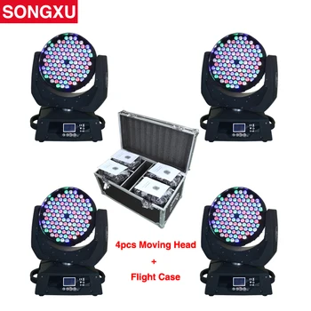 SONGXU Lidojuma Gadījumā 4psc/daudz 108X3W RGBW LED Skalošanas Kustīgās Galvas Gaismas DIOŽU Skatuves Apgaismojums Kustīga Galviņa /SX-MH10803