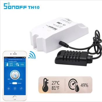 Sonoff TH 10.A/16A Smart Wifi Slēdzis Kontrolieris ar Temperatūras Sensoru un Ūdensizturīgs Mitrums Uzraudzības Mājas Automatizācijas