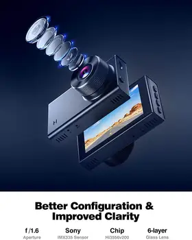 Sony IMX335 2.5 K Dash Cam Žests Foto WiFi Automašīnas Kameras Dashcam 2560x1440 izšķirtspēju 30 kadri / s, HD DVR videokameru, GPS Tracker Dashcam