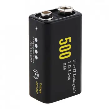 Soshine 2gab 9V 6F22 500mAh Li-ion 7.4 V 3.3 Wh Akumulators Mikro USB Aizsargājamo Multimetrs Bezvadu Mikrofonu Signāla