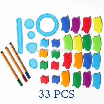 Spirograph Zīmēšanas rotaļlietas, kas Brīva stila Izdarīt Izveidot Dizainu Ievirzes Izglītības Mākslas Krāsas Krāsošana Spēle Izglītojošas rotaļlietas Bērniem