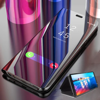 Spogulis Pārsegu, Lai Huawei P20 P30 Lite Pro Y9 Y6 P Smart 2019 Mate 20 lite Lietā Par Godu 20 10 9 Lite 8X 7A 7C Būtiska Coque