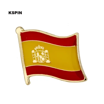 Spānijas karogu, atloks pin žetons pin 300pcs daudz Broša Ikonas KS-0190