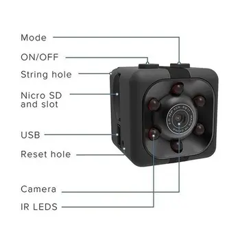 SQ11 Mini Kamera ar HD 1080P Sensors, Nakts Redzamības Videokameru Kustību DVR Mikro Kameru, Sporta DV Video maza Kamera cam KV. 11