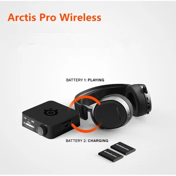 SteelSeries Arctis Pro Wireless Gaming Headset - Lossless Augstas Kvalitātes Bezvadu + Bluetooth PS4 un PC