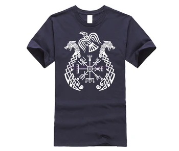 Streetwear Smieklīgi Izdrukāt Apģērbu hip-bara Mans t-krekls Topi, t-veida, Viking Valhalla Vegvisir Iedzēru t-krekls
