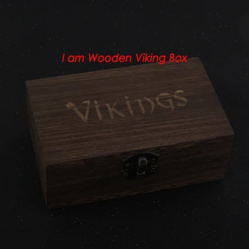 Sudraba Liela Vikingu Pūķis Rokassprādze ar koka kaste kā dāvanu par vīriešu vai sieviešu