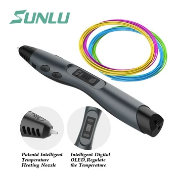 SUNLU 3D Pildspalva Saprātīga Zīmējumu, Drukas Pildspalvu Dāvana Bērniem 4 Krāsas Digitālo 3D Zīmēšanas Pildspalvas SL-300A Bithday Dāvanu
