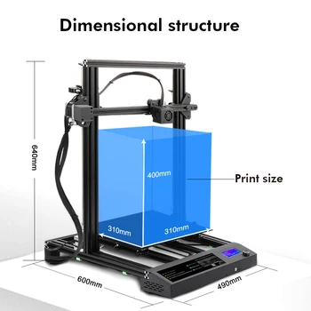 SUNLU FDM 3D Printeri Veidot Lielu Drukas Izmērs Darbojas Automātiskā MUMS UK Adapteri 3d Presēt DIY Smalku Mākslas darbu 310x310x400mm