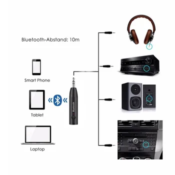 Sunydeal Bluetooth Uztvērējs 5.0 Adapteri, brīvroku Bluetooth Automašīnas Komplektu AUX Audio 3,5 mm Jack Stereo Mūzikas Bezvadu Uztvērējs