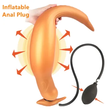 Super Garš Anālais Plug Milzīgs Butt Plug BDSM Produktu Piepūšamās Sveces Anālais Maksts Dilator Pieaugušo Erotiska Seksa Rotaļlietu Vīriešiem, Sievietēm, Pāriem