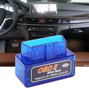 Super Mini ELM327 OBD2 II Bezvadu Bluetooth Auto Auto Diagnostikas Interfeisu Skeneris Rīku Blue Portable ABS Plastmasas Instrumentu