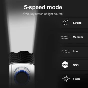 Super spilgti XPG LED mini lukturītis usb Lādējamu lukturīti spēcīgākajiem led mini lāpu keychain zibspuldzes gaismas 18650 akumulatoru