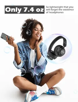 SuperEQ ANC Bezvadu Austiņas Bluetooth 5.0 Austiņas ar Mikrofonu Uz Auss, Dziļu Basu, Stereo HiFi Bezvadu Austiņas S2