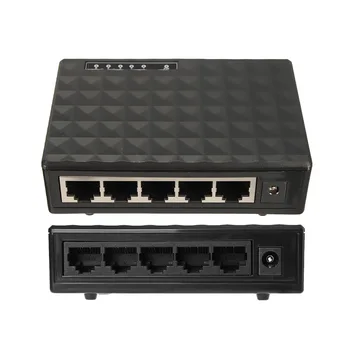 Switch Desktop Gigabit LAN Hub Apmaiņas Ethernet 5 Portu Adapteri Mini Tīkla ES/ASV Strāvas Adapteris