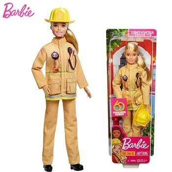 Sākotnējā karjeras Barbie Lelles Ugunsdzēsēja Fashionista Rotaļlietas Meitenēm Sortimentu Modes Lelles Bērniem Bonecas Rotaļlietas Dzimšanas dienas Dāvanas
